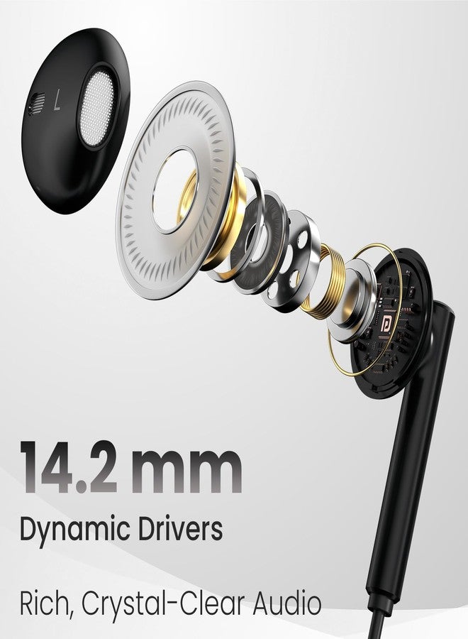 Portronics Conch Theta C in Ear Type C Wired Earphones with in Line HD Mic, Powerful Audio, 14.2mm Driver, Unique Earbuds Design, TPE Anti Tangle Wire, in line Controls, Wide Compatibility(Black) - Image 4