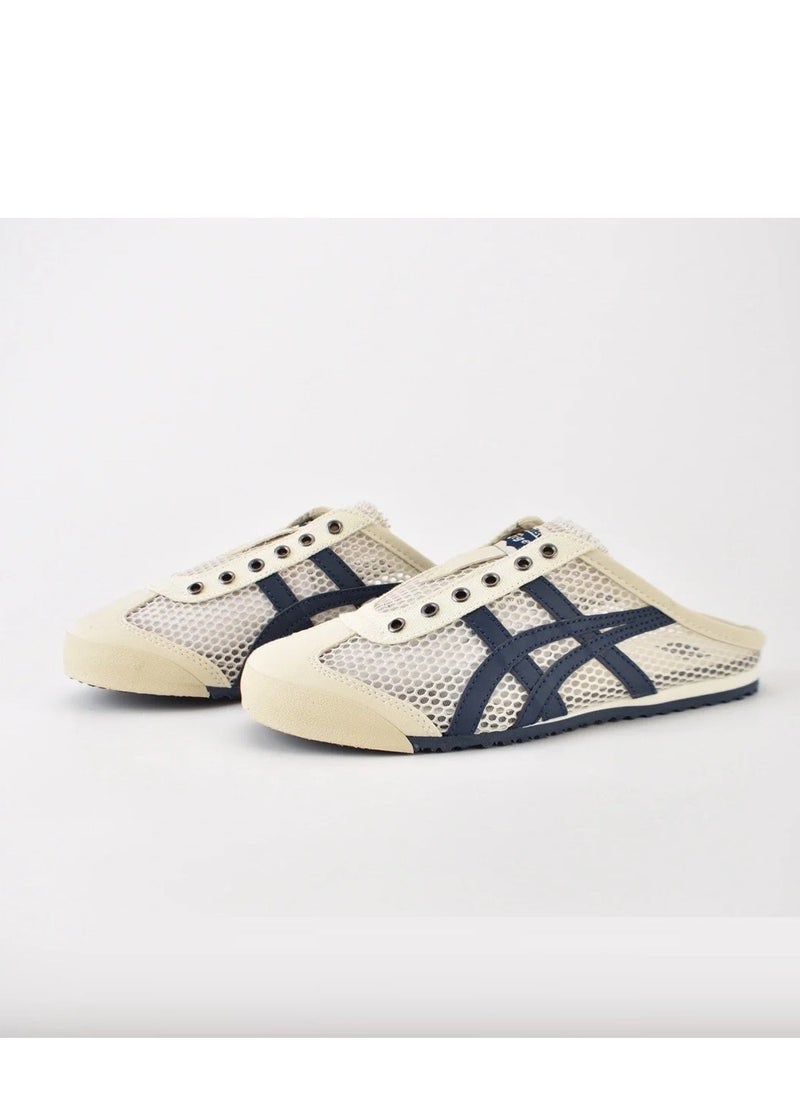 Onitsuka Tiger Men and Women Mexico66 Sabot - Slip On Cool Summer Casual Sandals Athlesiure/Colorblock Sneakers Shoes Beige/Navy  - Image 2