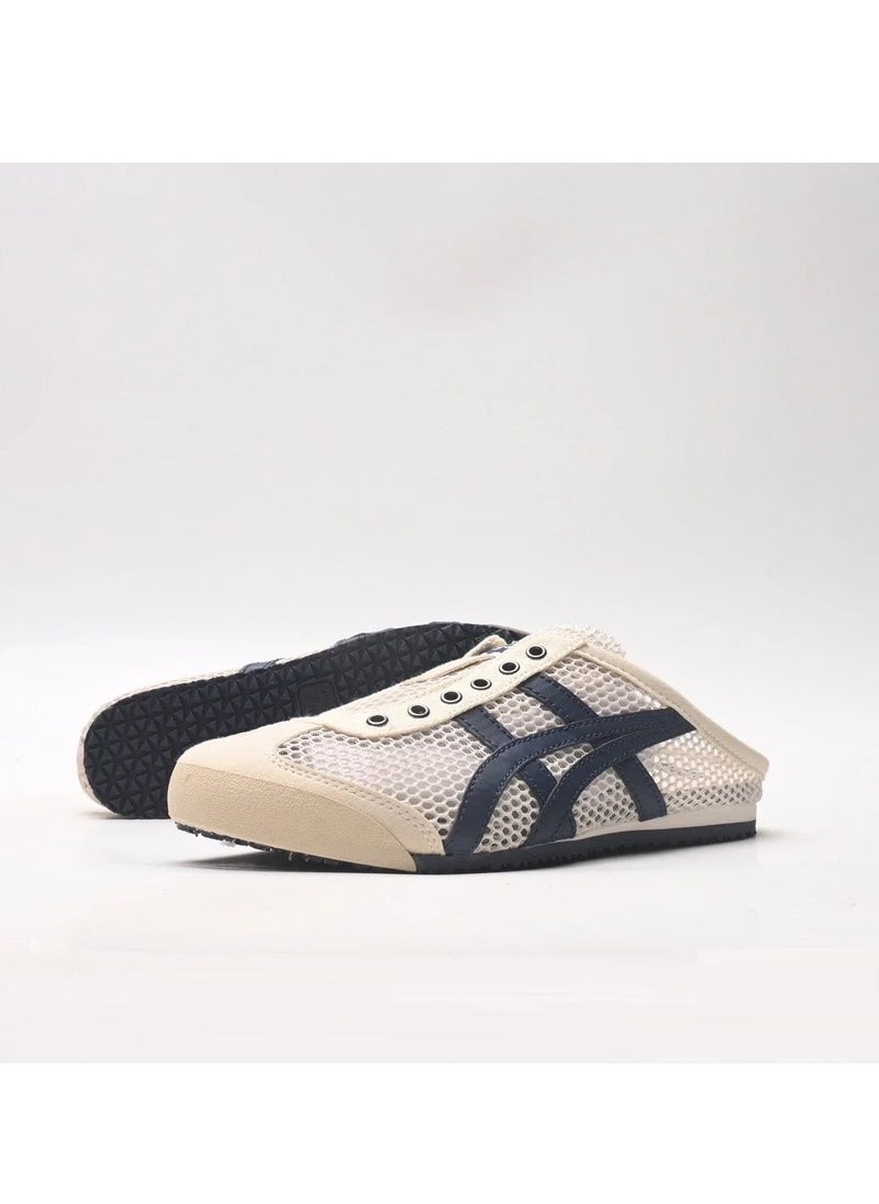 Onitsuka Tiger Men and Women Mexico66 Sabot - Slip On Cool Summer Casual Sandals Athlesiure/Colorblock Sneakers Shoes Beige/Navy  - Image 4