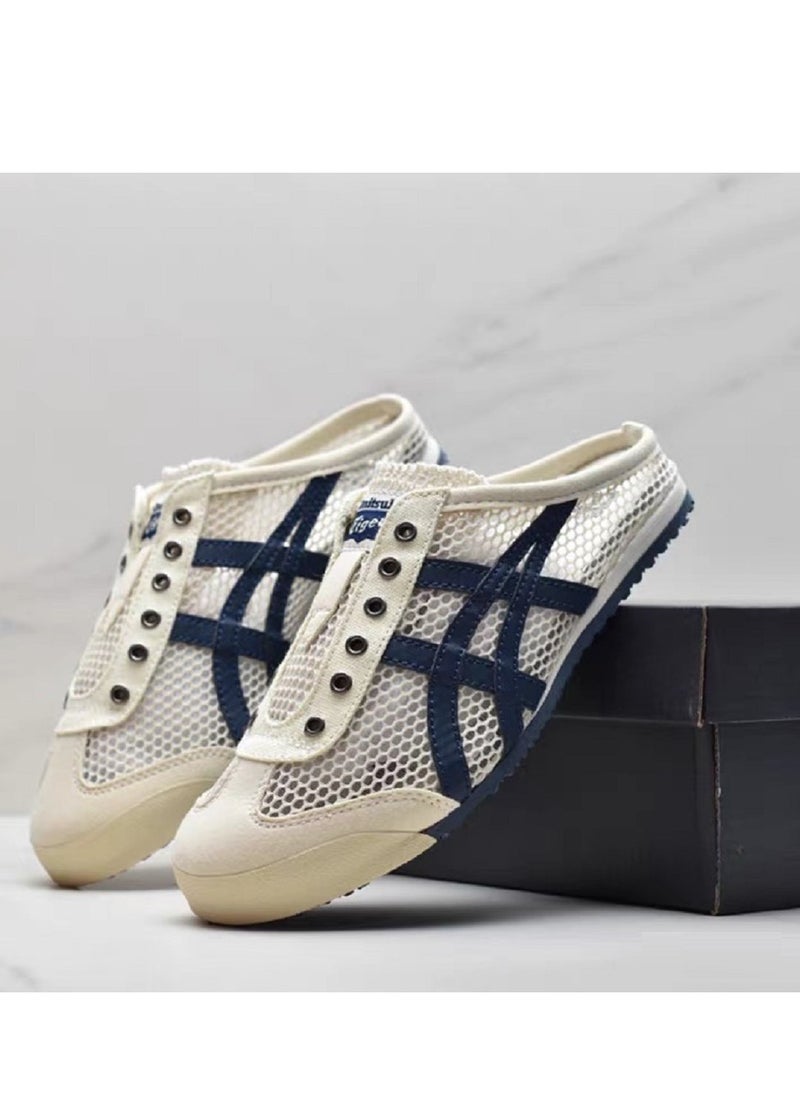 Onitsuka Tiger Men and Women Mexico66 Sabot - Slip On Cool Summer Casual Sandals Athlesiure/Colorblock Sneakers Shoes Beige/Navy  - Image 3
