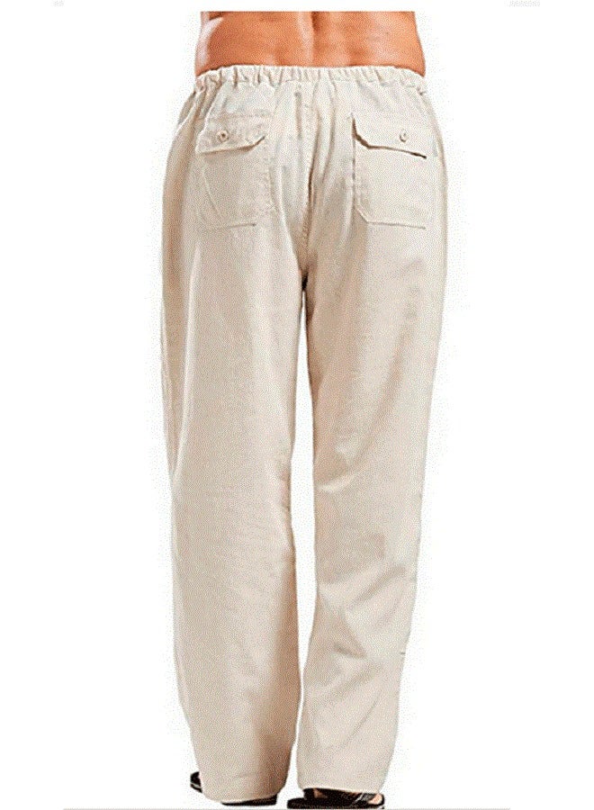 NIBEMINENT Men's Large Flax Wide Leg Pants - Image 2