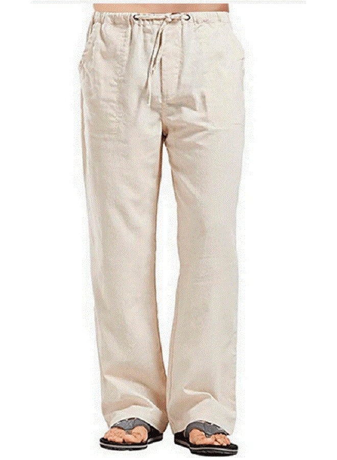 NIBEMINENT Men's Large Flax Wide Leg Pants - Image 1