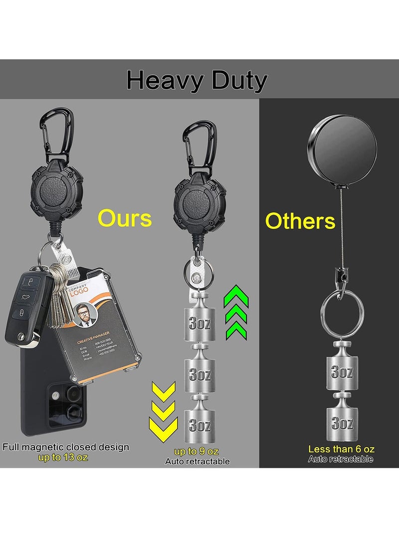 ID Card Holder for Office,Retractable ID Card Pulley with Keychain and ID Card Cover,Anti-Lost Heavy-Duty Keychain with 80 CM Retractable - Image 5