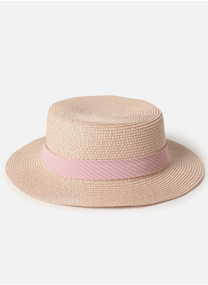 Haute Sauce Beige Textured Scarf Sun Hat  - Image 3