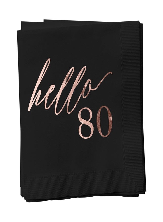 Paper Frenzy Milestone Birthday Black Beverage Cocktail Party Napkins 50 Pack, Hello 40 - Image 5
