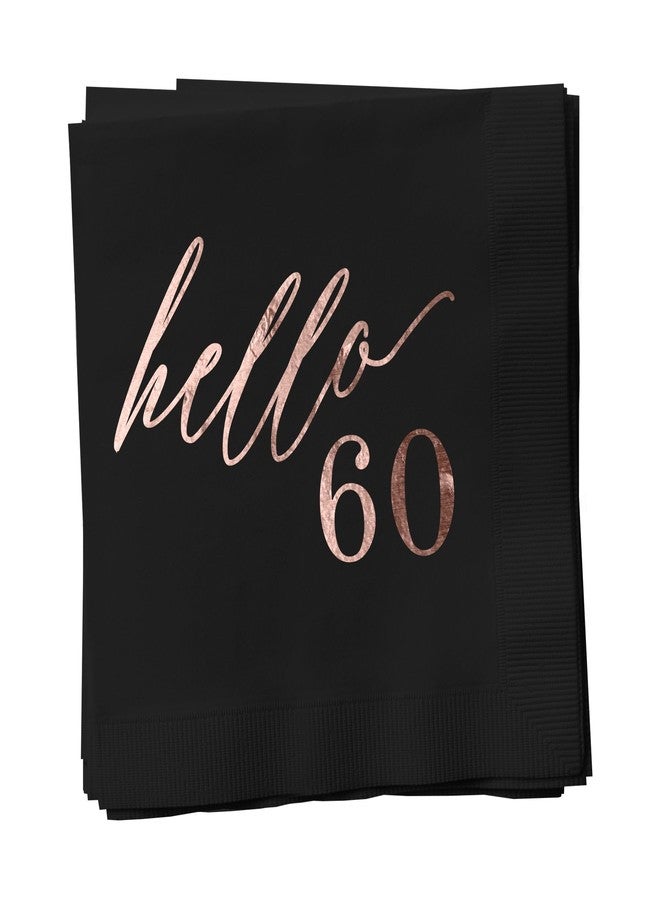 Paper Frenzy Milestone Birthday Black Beverage Cocktail Party Napkins 50 Pack, Hello 40 - Image 2