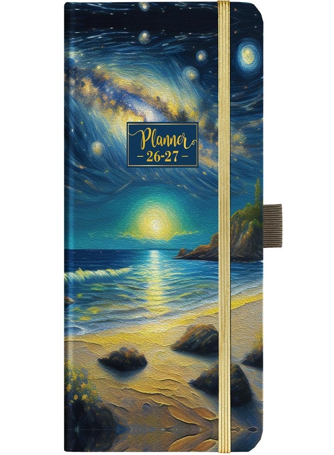 Pinchoco Pocket Calendar 2026--2027 - Pocket Planner 2026-2027 for Purse, Jul 2026 - Jun 2027, 6.4''×3.8'', 2026 2027 Planner Weekly and Monthly with Pen Loop, Back Pocket, Elastic Closure, Note Pages - Mountain and Sea - Image 1