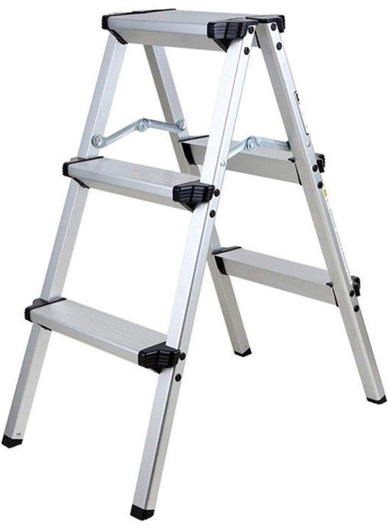 DubaiGallery Premium Aluminum Step Ladder for Home Use, Foldable Lightweight Design, Wide Anti-Slip Steps, Stable and Safe for Cleaning, Painting and Reaching High Areas - Image 1
