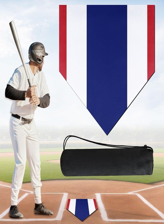 NVAAV Baseball & Softball Home Plate, 17 Inch Tri-Color Non-Slip Mat for Pitching & Hitting Practice, Portable Indoor Outdoor Pitchers Plate, Baseball Home Plate with Training Strike Zones & Carry Bag - Image 1