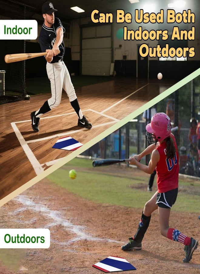 NVAAV Baseball & Softball Home Plate, 17 Inch Tri-Color Non-Slip Mat for Pitching & Hitting Practice, Portable Indoor Outdoor Pitchers Plate, Baseball Home Plate with Training Strike Zones & Carry Bag - Image 5