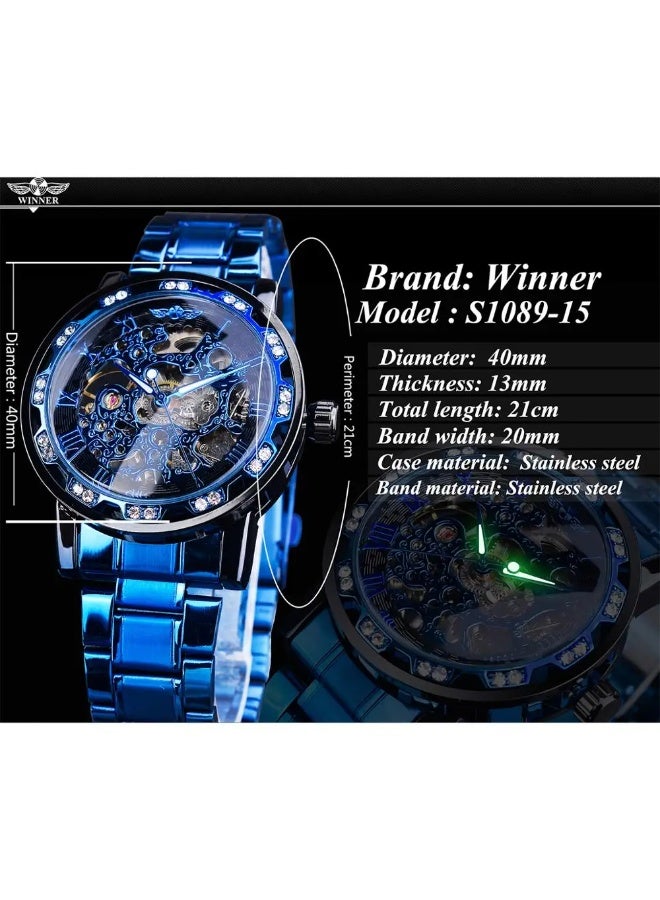 Winner Men's automatic mechanical wristwatch, water-resistant and rust-proof - Image 4