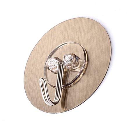 ZIZLY Adhesive Hooks Kitchen Wall / Bathroom Wall Hooks Utility for Towel Bathrobe Coats Bathroom Kitchen Waterproof and Oil Proof Nail Free Heavy Duty Wall Hook & Ceiling Hanger - Pack of 4 - Image 2