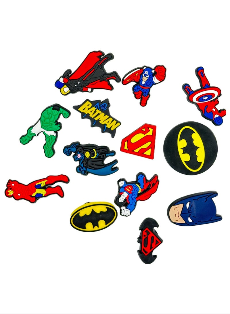 أحذية Marvel and DC Characters لتزيين الأحذية Charms Crocs شبشب وسوار معصم صغير بحلية صغيرة للرجال والنساء والأطفال 13 قطعة - Image 1