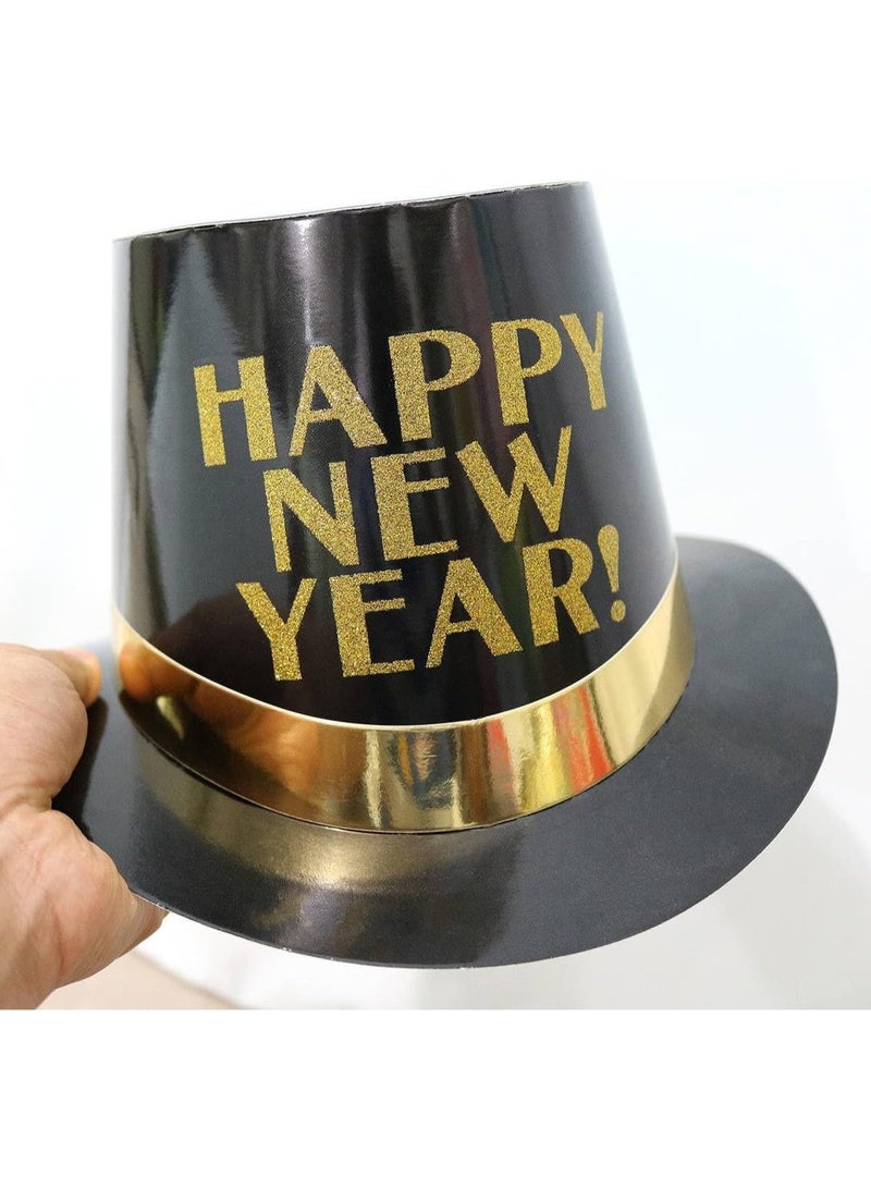 ThePartyPopper Pack of 2 Happy New Year Party Hat for Adults & Kids – Silver & Gold New Year’s Eve Top Hat, NYE Celebration Accessory, Festive Party Costume Decoration - Image 5