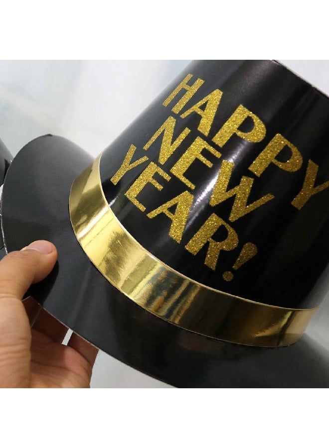 ThePartyPopper Pack of 2 Happy New Year Party Hat for Adults & Kids – Silver & Gold New Year’s Eve Top Hat, NYE Celebration Accessory, Festive Party Costume Decoration - Image 3