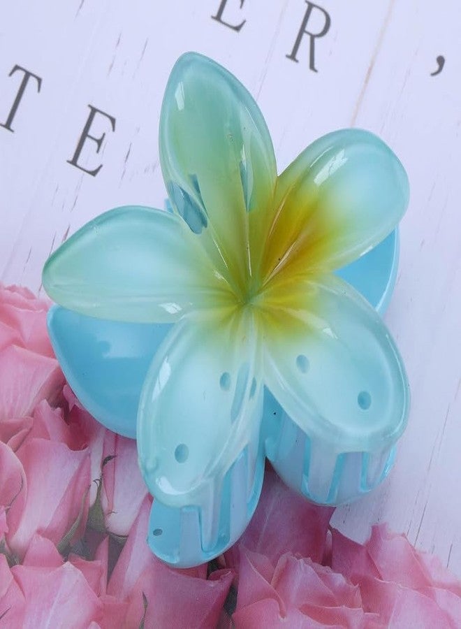 YANWENX Flower Hair Claw Clips | Strong Hold jaw clip | Clips for Girls| Flower Hair Clip Pack Of 1 (Green) - Image 3