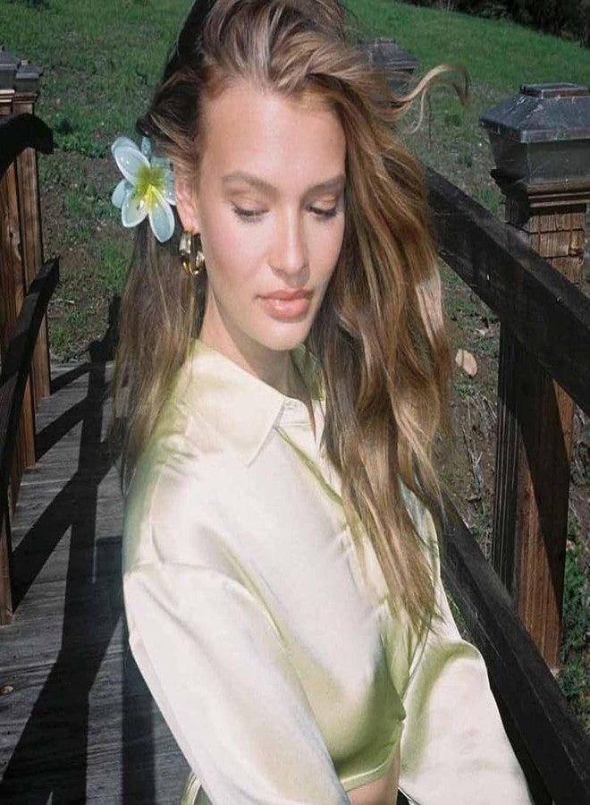 YANWENX Flower Hair Claw Clips | Strong Hold jaw clip | Clips for Girls| Flower Hair Clip Pack Of 1 (Green) - Image 4