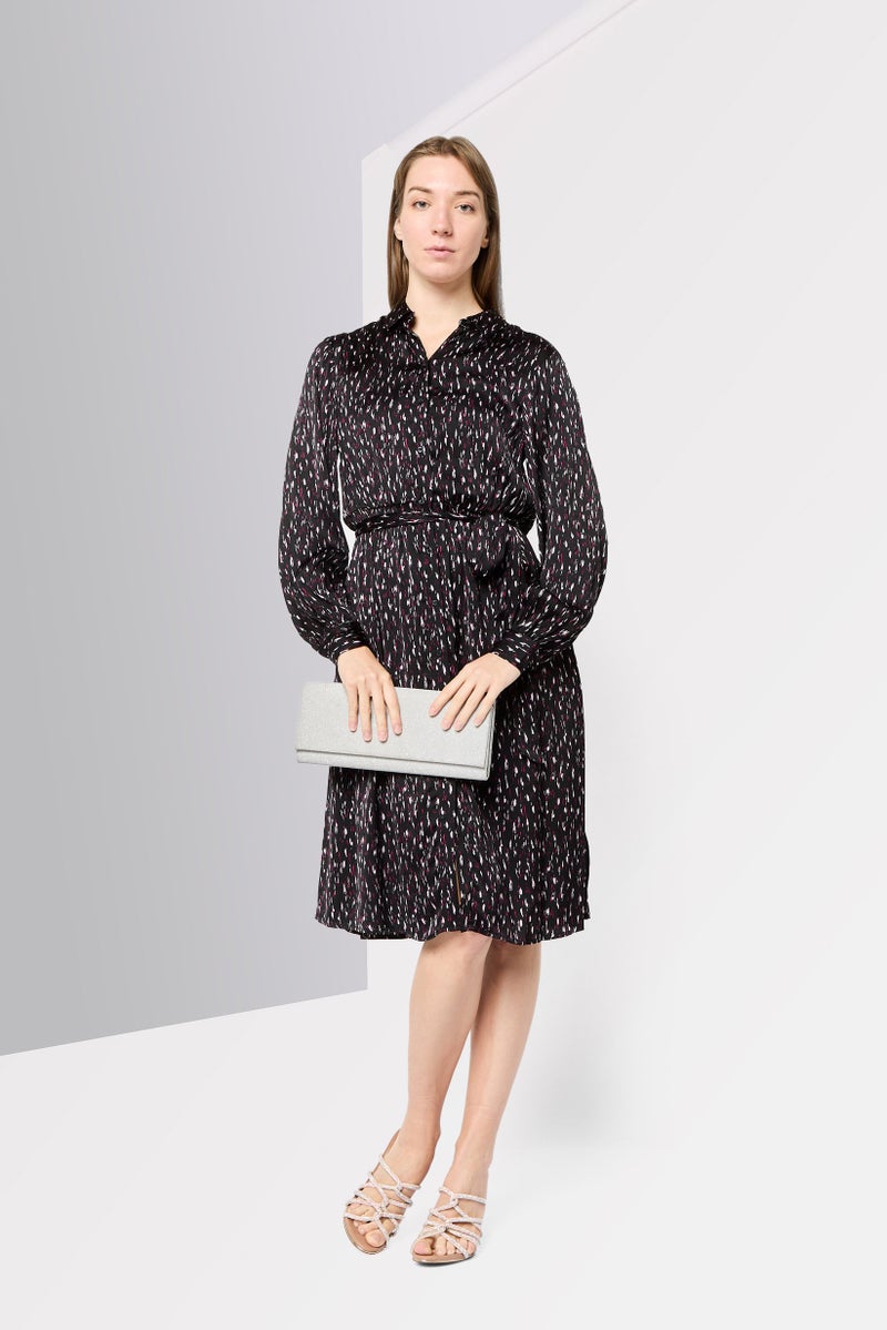 Scotch & Soda Women Allover Print Belted Midi Dress, Multicolor - Image 2