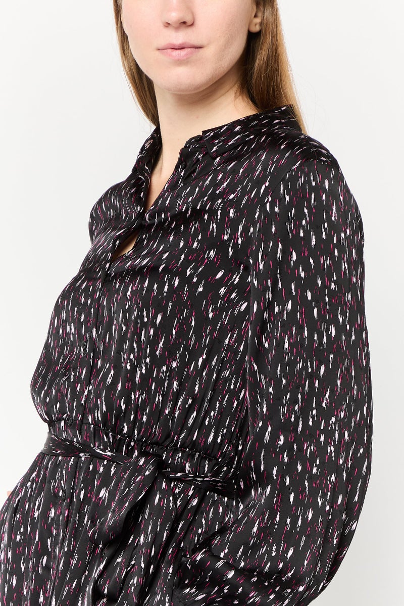 Scotch & Soda Women Allover Print Belted Midi Dress, Multicolor - Image 3