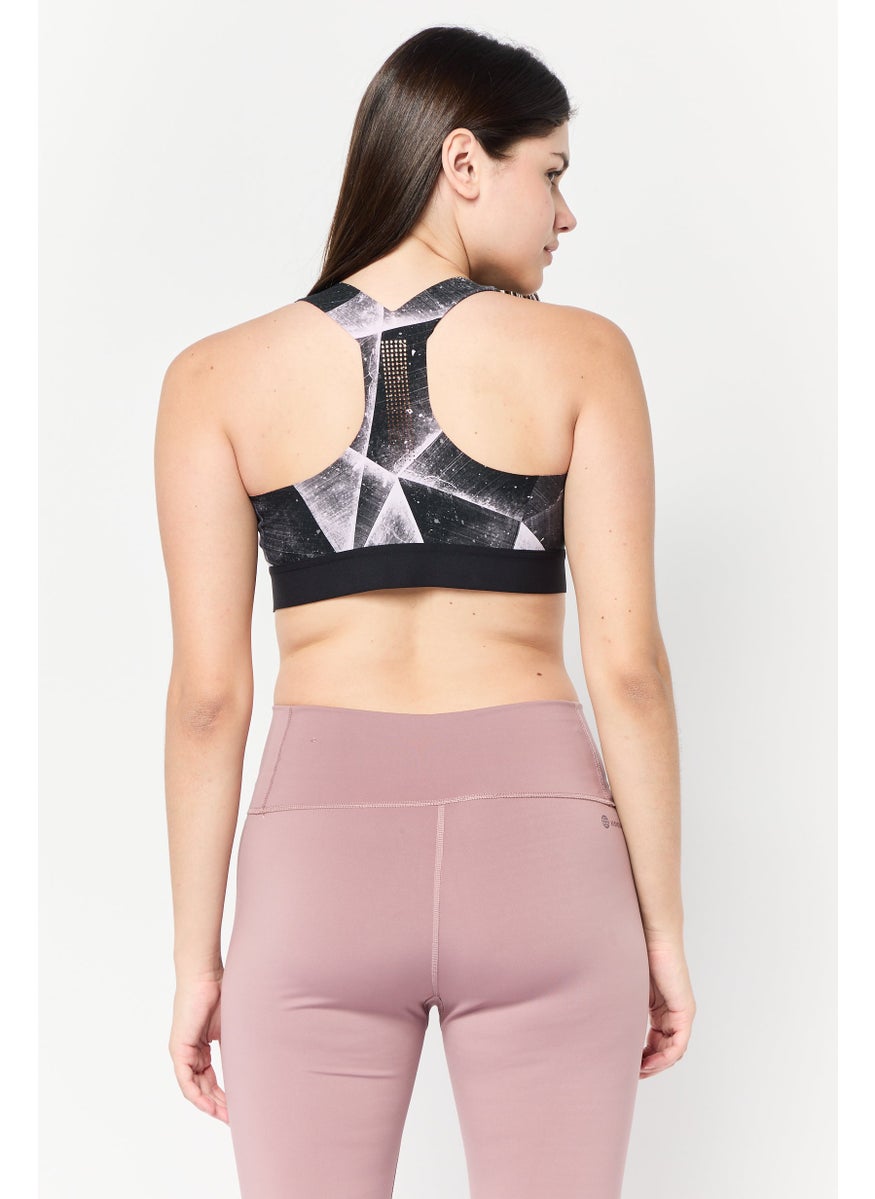 Reebok Women Brand Logo Padded Sports Bra, Black  - Image 4