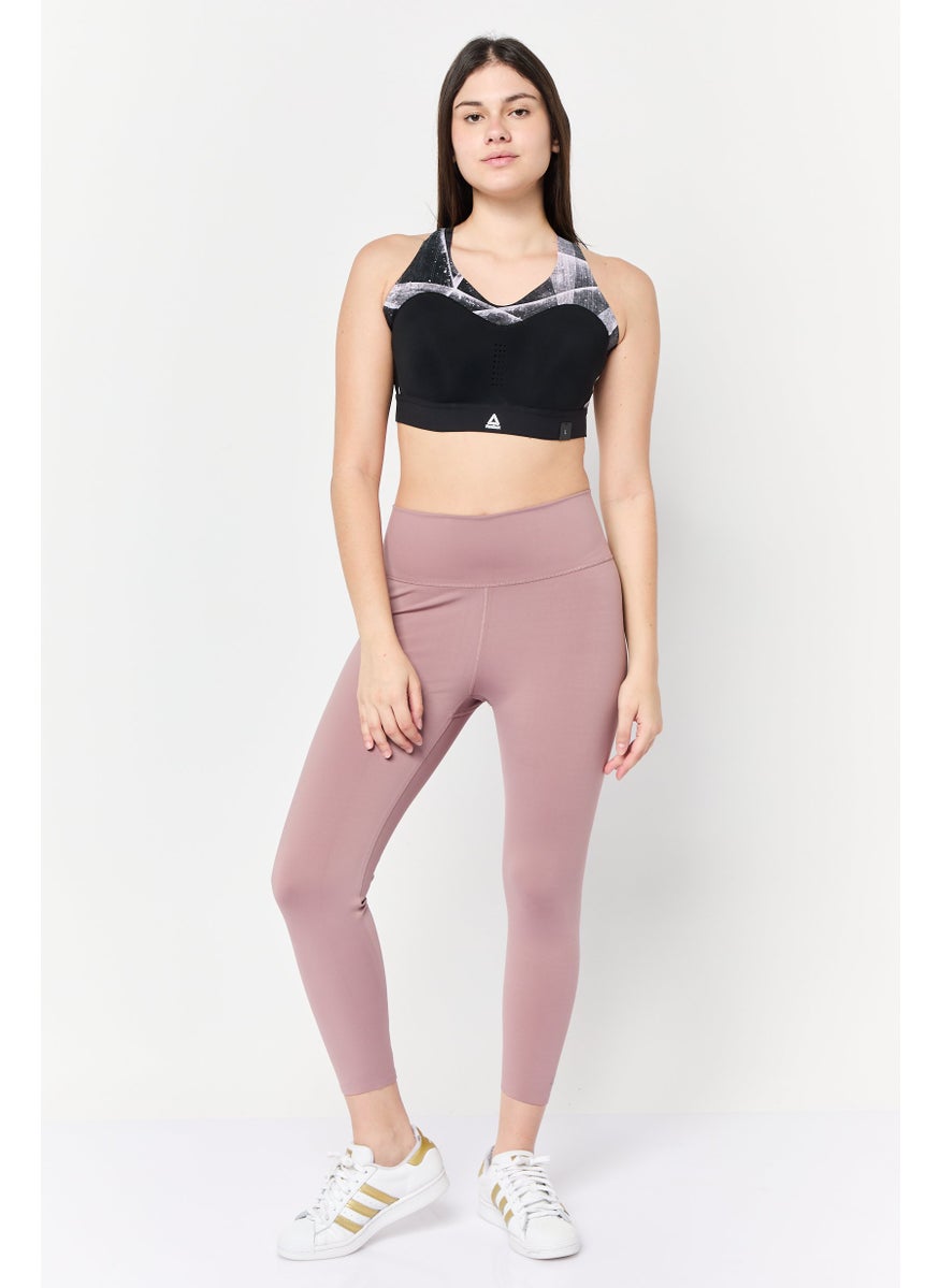 Reebok Women Brand Logo Padded Sports Bra, Black  - Image 2