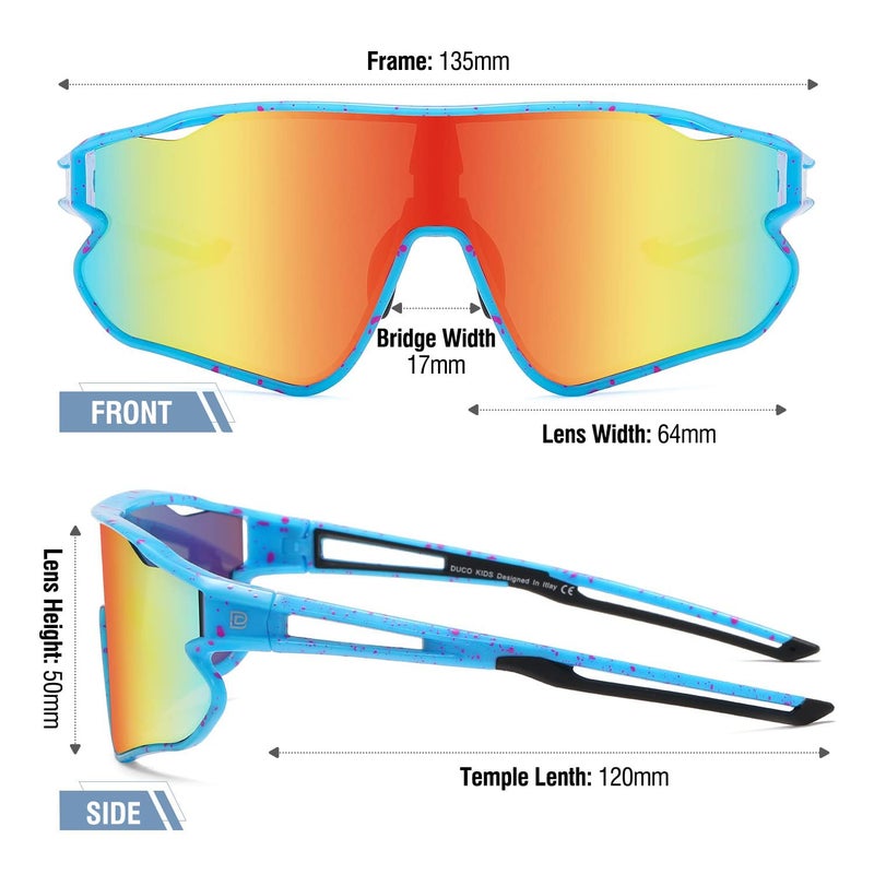 DUCO Kids Sunglasses Youth Baseball Sun Glasses Lightweight TR90 Frame UV400 Sports Cycling Shades for Boys Girls DK268 - Image 4