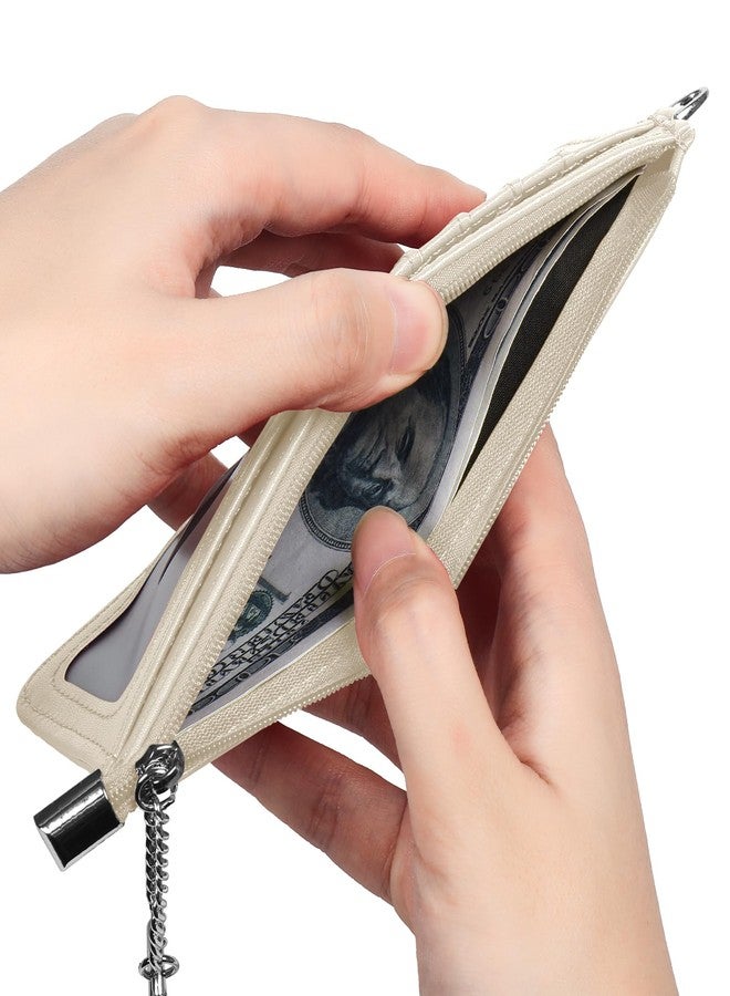 EcoVision RFID Blocking Slim Credit Card Holder Wallet with Zipper Money Pocket & Keychain, Slim Airtag Wallet for Men Women - Image 4