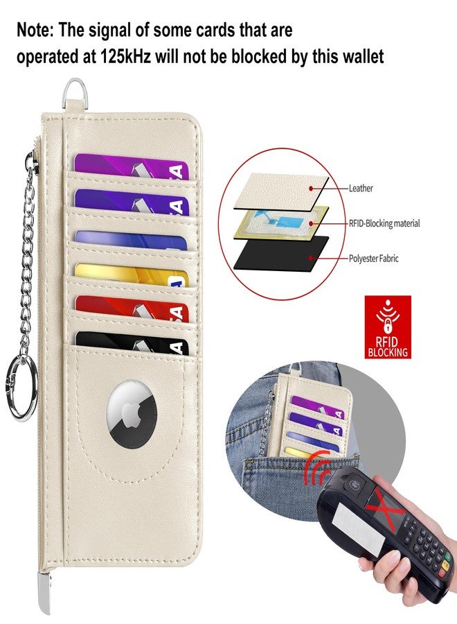 EcoVision RFID Blocking Slim Credit Card Holder Wallet with Zipper Money Pocket & Keychain, Slim Airtag Wallet for Men Women - Image 5