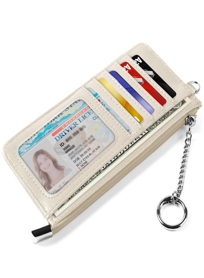 EcoVision RFID Blocking Slim Credit Card Holder Wallet with Zipper Money Pocket & Keychain, Slim Airtag Wallet for Men Women - Image 2