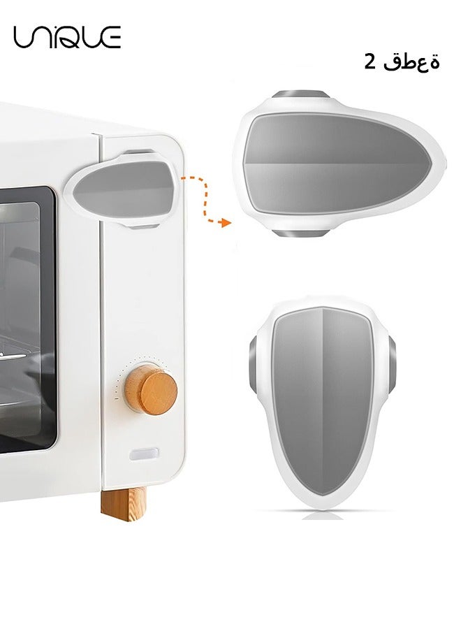 Unique 2 Pcs Oven Door Lock Child Safety,Oven Baby Proof Childproof Oven Front Lock Easy to Install and Use Heat-Resistant and Durable Material, with 3M Adhesive, No Screws or Drill（White）  - Image 1