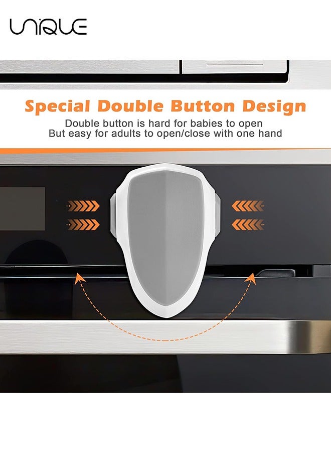 Unique 2 Pcs Oven Door Lock Child Safety,Oven Baby Proof Childproof Oven Front Lock Easy to Install and Use Heat-Resistant and Durable Material, with 3M Adhesive, No Screws or Drill（White）  - Image 4
