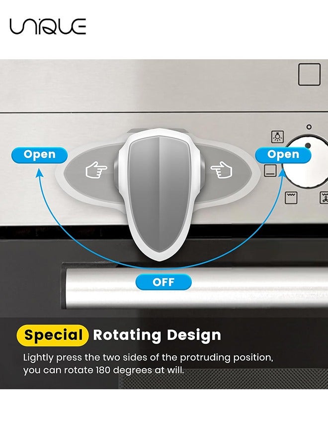 Unique 2 Pcs Oven Door Lock Child Safety,Oven Baby Proof Childproof Oven Front Lock Easy to Install and Use Heat-Resistant and Durable Material, with 3M Adhesive, No Screws or Drill（White）  - Image 2