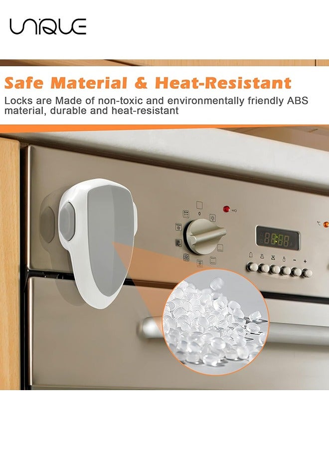 Unique 2 Pcs Oven Door Lock Child Safety,Oven Baby Proof Childproof Oven Front Lock Easy to Install and Use Heat-Resistant and Durable Material, with 3M Adhesive, No Screws or Drill（White）  - Image 3