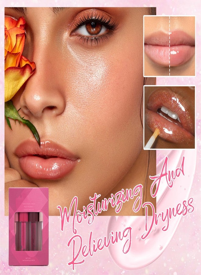 ايزي دايز مجموعة ملمع الشفاه غير اللامع من إيزيلي دايز، 4 قطع، بلمسة نهائية غير لامعة ولؤلؤية، زيت لامع للشفاه، أحمر شفاه مرطب يدوم طويلاً، غير لزج، تركيبة غنية بالأصباغ تدوم طوال اليوم، مجموعة C بتأثير لامع ومخملي - Image 2