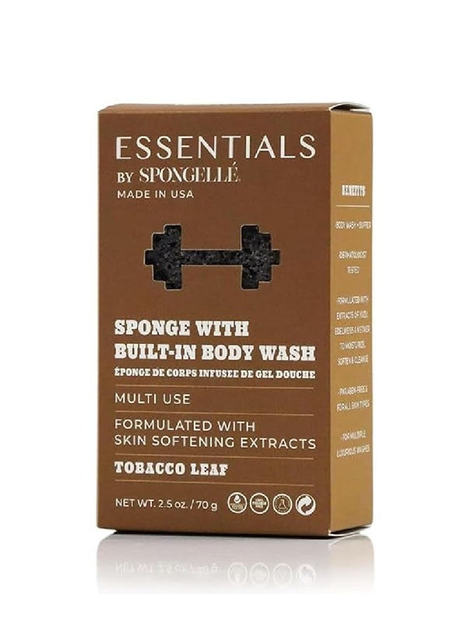 spongelle Men's Tobacco Leaf Body Wash Infused Buffer 70g (Multi Use) - Image 1