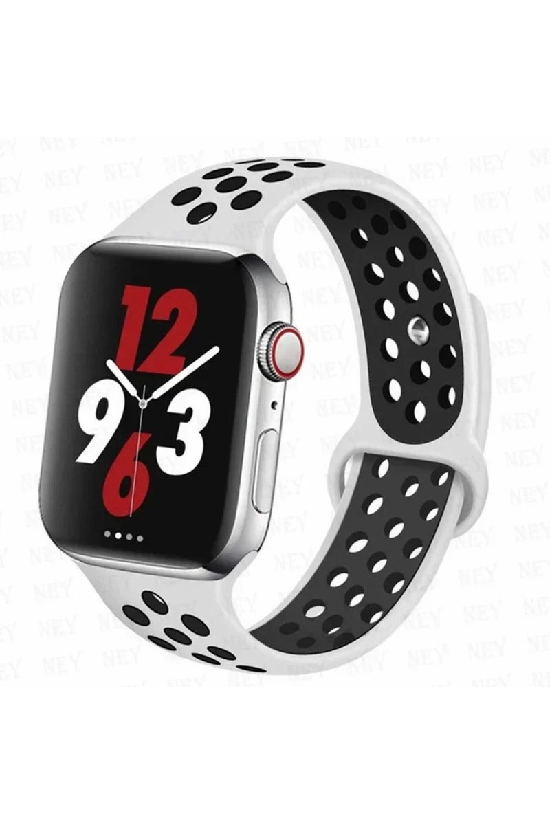 41mm 40mm 38mm M-L White-black 21 Silicone Sport Straps For Watch Band 45mm 44mm Ultra2 49mm40mm 41