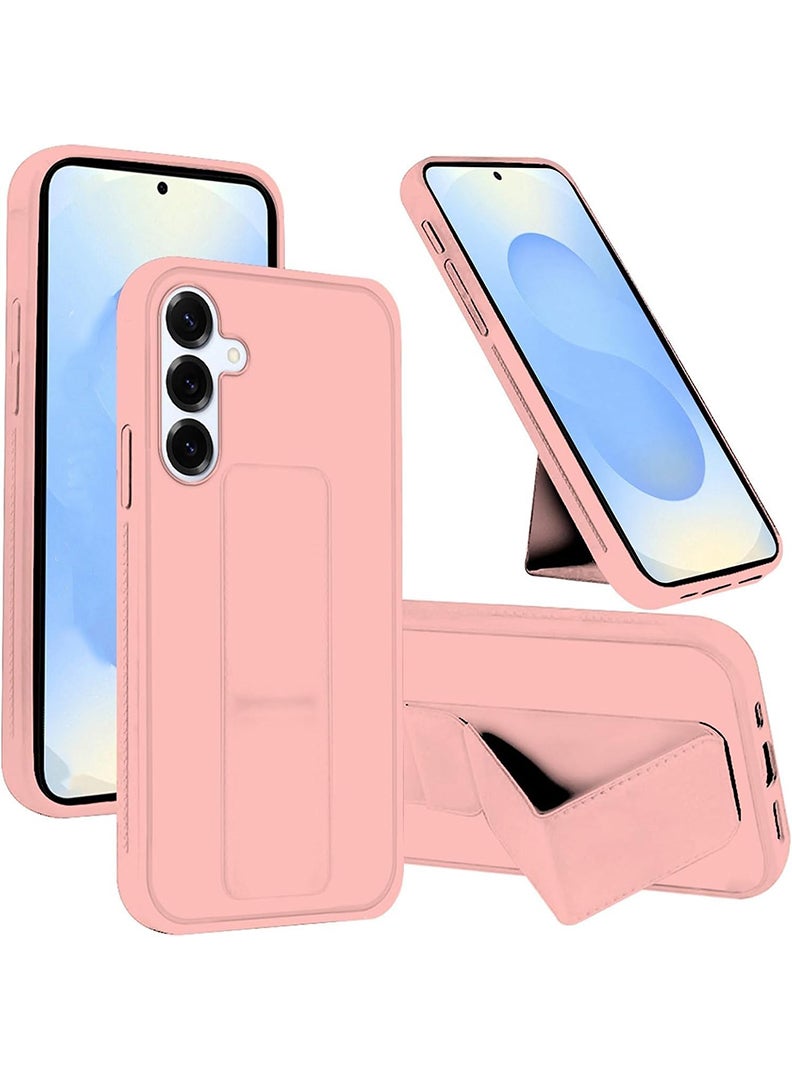 Case Up Compatible with Samsung Galaxy A16 Case with Magnetic Stand & Holder, Premium Silicone Finger Grip Strap Holder Case Car Mount Kickstand Cover- Pink - Image 1