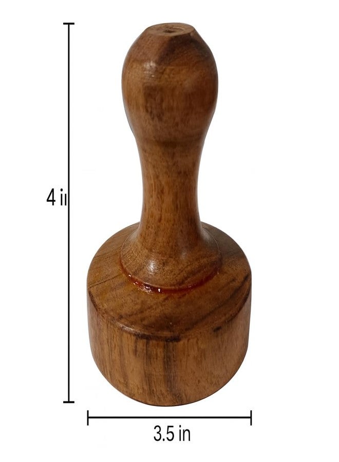 DBY Wooden Potato Masher daily use Wooden Pav Bhaji/Vegetable/Potato Masher Wooden Roti Chapati Presser,Roti Bhakri Or Khakara on Tava Presser - Image 2
