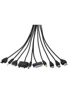 Generic 1 Piece 10 In 1 USB Black Multi Charger USB Cables For Mobile Phones USB Charging Cord 20CM/7.87in Universal USB To Multi Plug Cell Phone Charger Cable USB Cable For Smartphone Charger Cable 7.87in  - Image 3
