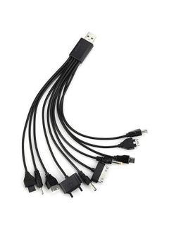 Generic 1 Piece 10 In 1 USB Black Multi Charger USB Cables For Mobile Phones USB Charging Cord 20CM/7.87in Universal USB To Multi Plug Cell Phone Charger Cable USB Cable For Smartphone Charger Cable 7.87in  - Image 4
