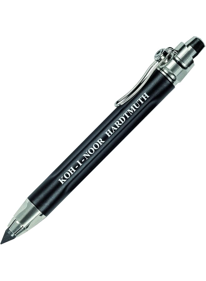كوه-آي-نور حامل الرصاص الصلب الميكانيكي مع رصاص 5.6 مم × 80 مم أسود مع مشبك واحد لكل 5311Cn1005Pk - Image 1
