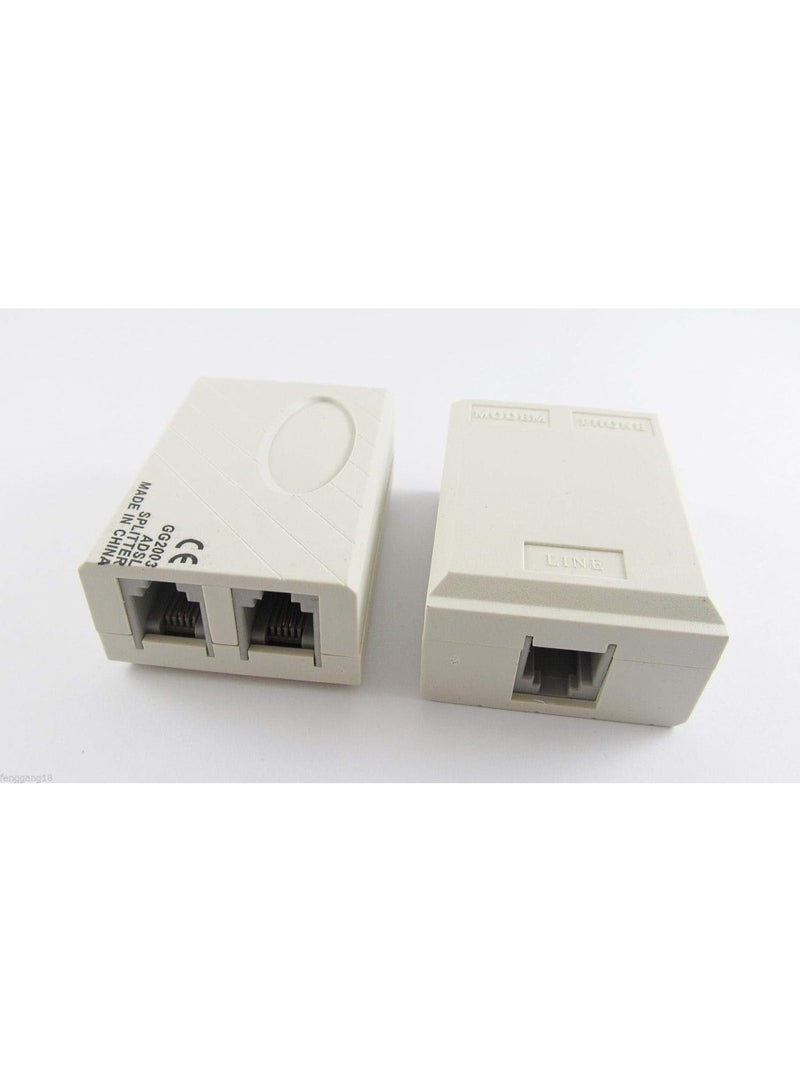 ADSL Broadband Modem Phone Line Splitter Filter – RJ11 Telephone Line Filter for Internet and Voice Separation, Prevents Interference Between ADSL Modem and Telephone, High-Quality DSL Connection Accessory - Image 2