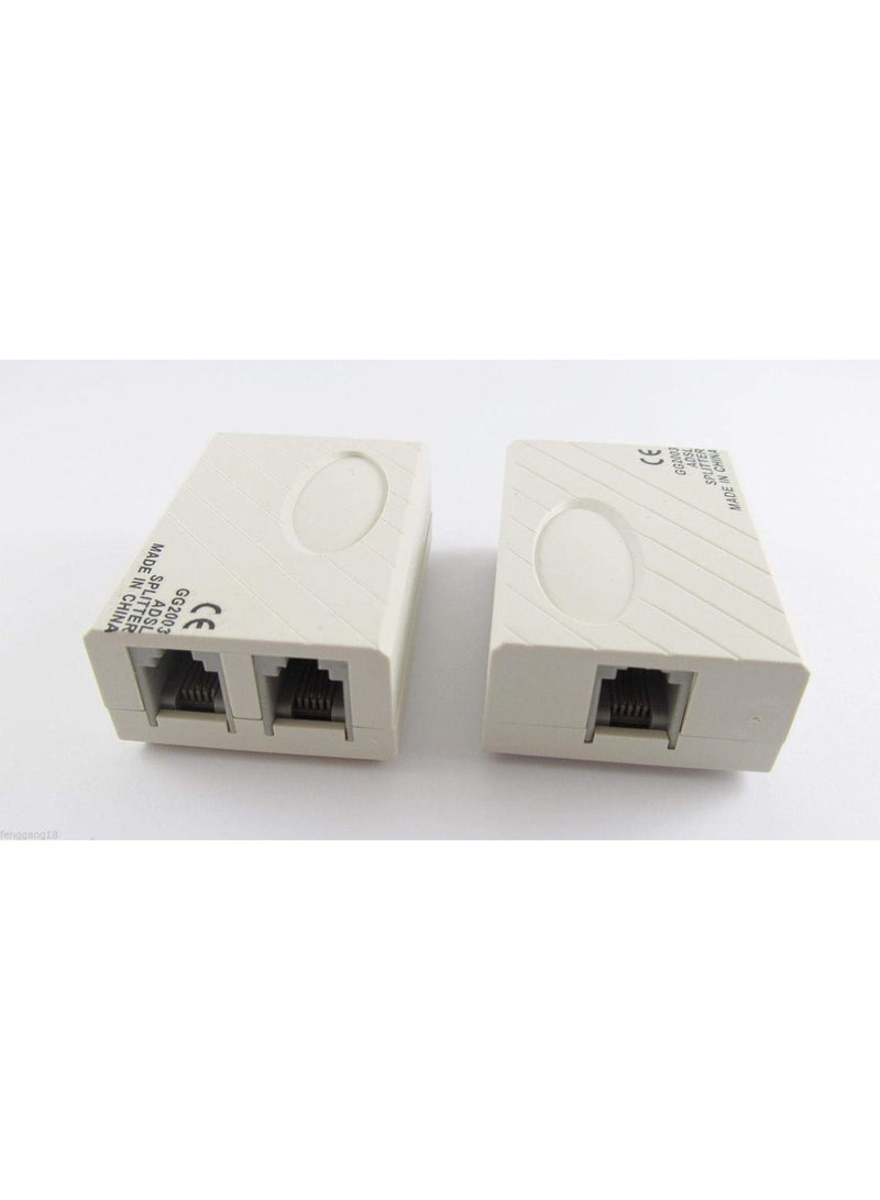 ADSL Broadband Modem Phone Line Splitter Filter – RJ11 Telephone Line Filter for Internet and Voice Separation, Prevents Interference Between ADSL Modem and Telephone, High-Quality DSL Connection Accessory - Image 1