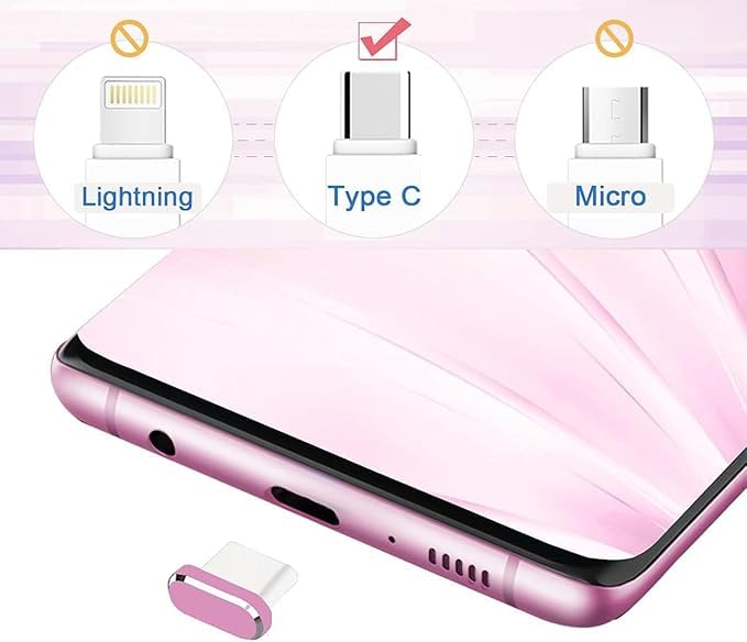 Enclave USB C Dust Plug, Type C Anti Dust Plug Cover Charging Port Protector Cap with Cleaning Brush for All USB C Devices.(Pack of 2) (Pink) - Image 2