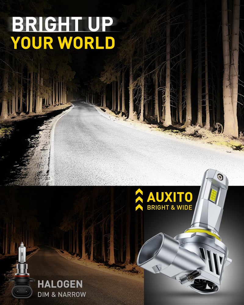 AUXITO 9005 HB3 Bulbs, 40000LM Brighter Ultra-Bright, Plug N Play, Long Lifespan, No Flicker, 99% Compatibility, 2PCS - Image 2