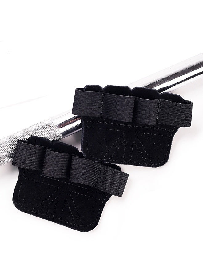 قفازات رياضية مقاس واحد قفازات لياقة بدنية للجنسين من جلد البقر السميك للجنسين، نصف إصبع غير قابل للانزلاق، واقي للمعصم معدات تمرين الشريط الأفقي قفازات مضادة للعضلات بأربعة أصابع - Image 3