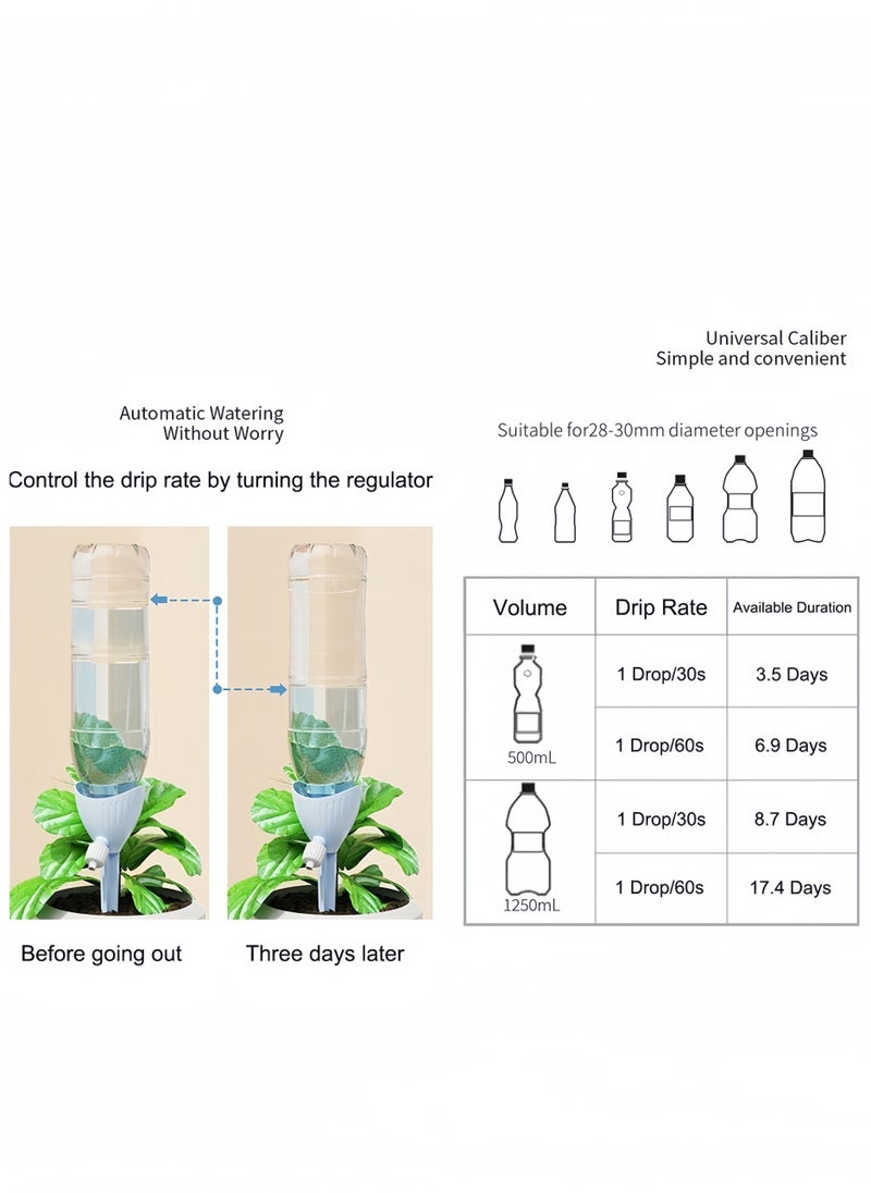 Generic 6Pcs Adjustable Self Watering Spikes Plants,Plant Self Watering Spikes with Adjustable Slow Release Control Valve, Plastic Plant Waterer Automatic Vacation Drip Irrigation Spike System  - Image 2