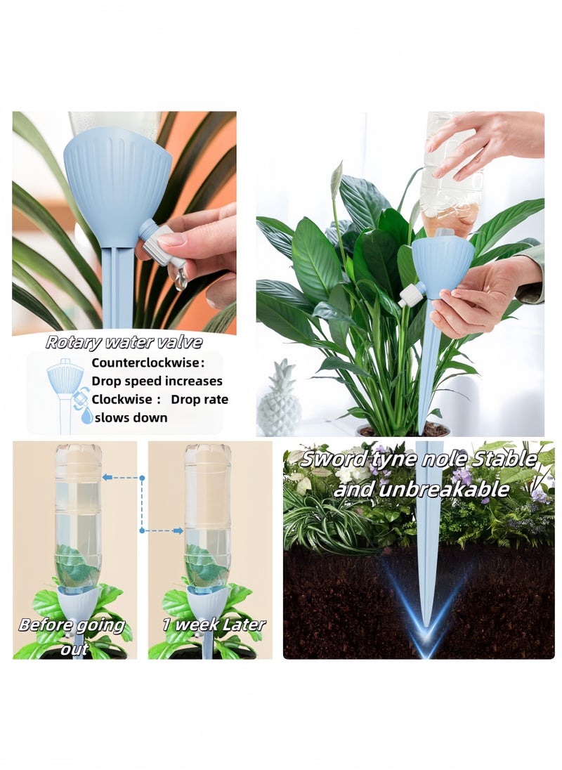 Generic 6Pcs Adjustable Self Watering Spikes Plants,Plant Self Watering Spikes with Adjustable Slow Release Control Valve, Plastic Plant Waterer Automatic Vacation Drip Irrigation Spike System  - Image 4