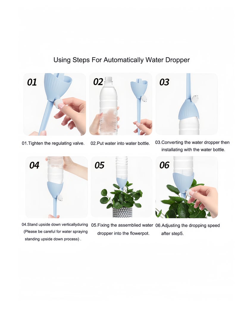 Generic 6Pcs Adjustable Self Watering Spikes Plants,Plant Self Watering Spikes with Adjustable Slow Release Control Valve, Plastic Plant Waterer Automatic Vacation Drip Irrigation Spike System  - Image 3