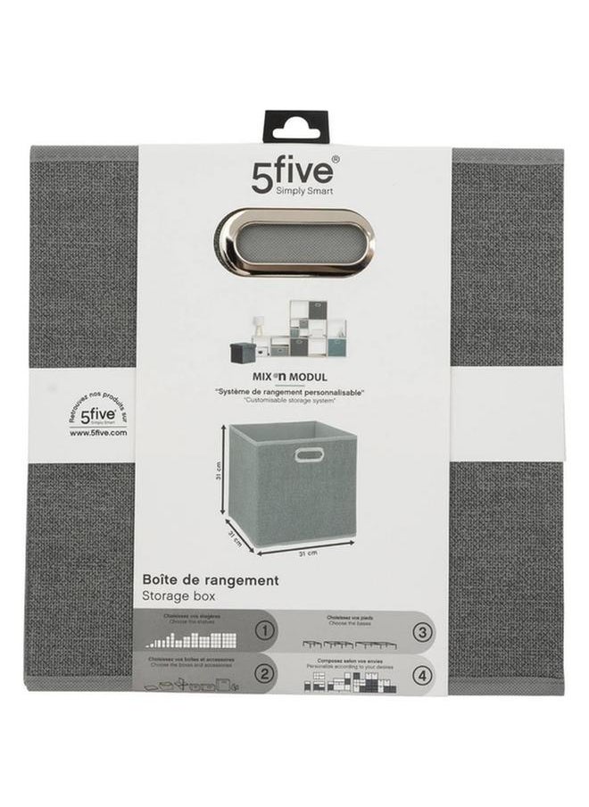 Five Simply Smart Polypropylene and Metal Foldable Storage Box Light Heather Grey 31 x 31cm 138885C  - Image 3